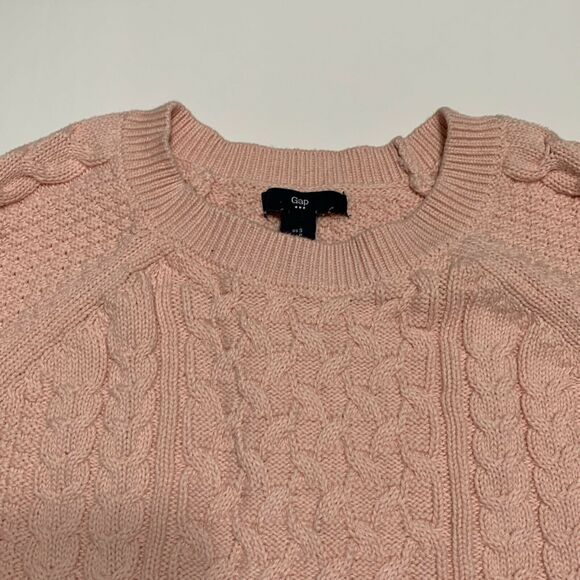 Gap Sweater Small Women's Pink Knitted Long Sleeve Crew Neck Cotton Warm - Picture 6 of 8